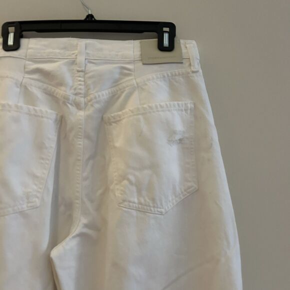 Citizens of Humanity Jeans Barrel Jicama Horseshoe White Wide Leg Raw Hem 29 CoH - Picture 13 of 16